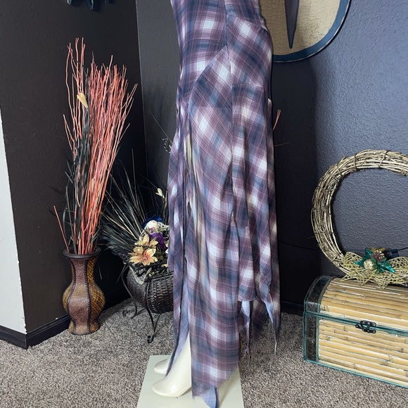 #33🎊💜NWT Beautiful L Unif Purple Plaid Skirt - Picture 7 of 9